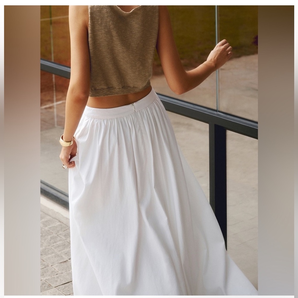 Commense Cotton Pleated Maxi Skirt - Picture 4 of 4